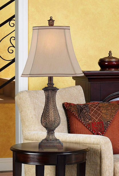 Frond 25" High Table Lamp Old Oak Petite Antique Vase Traditional Brown9