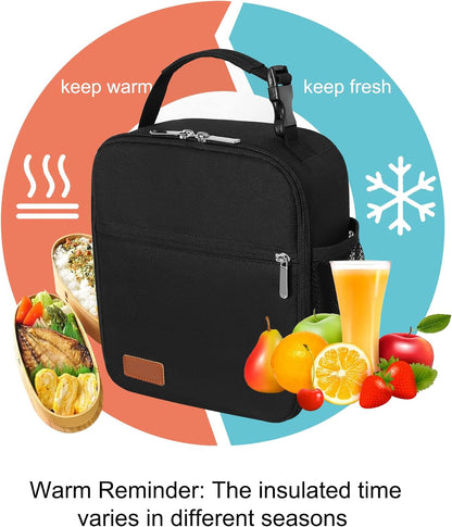 Lunch Box for Men & Women Durable Lunch Bag for Work & Adults Reusable Insulated Small Lunchbox Black5