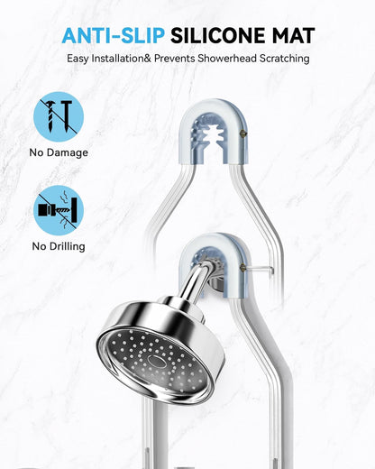 Adjustable Shower Caddy Hanging - Never Rust Shower Organizer Hanging, Aluminum Shower Racks for inside Shower - Bathroom Organizers and Storage with 2 Soap Holders and 2 Removable Hooks, Silver6