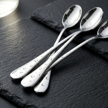 Long Handle Iced Tea Spoons, 7.9" 18/10 Stainless Steel Cocktail Stirring Spoons with Thickened Ergonomic Handle, Tall Coffee & Latte Stirrers, Dessert Spoon Set, Dishwasher Safe 8-Piece6