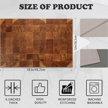 Placemats Set of 6,Retro Wood Linen Table Mats Honey Oak Texture Heat Resistant Place Mats Washable Dining Table Mats for Indoor Outdoor Kitchen Decor Easy Clean 12 X 18 Inch2