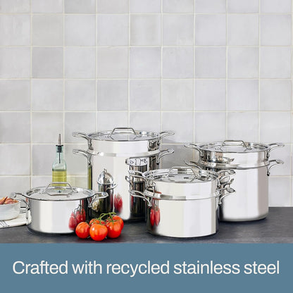 All-Clad Simply Strain Stainless Steel Multipot with Straining Lid, 6-Quart, Induction, Oven Broiler Safe 600F, Strainer, Pasta Strainer with Handle, Steamer Pot, Cookware, Home, Pots and Pans, Silver6