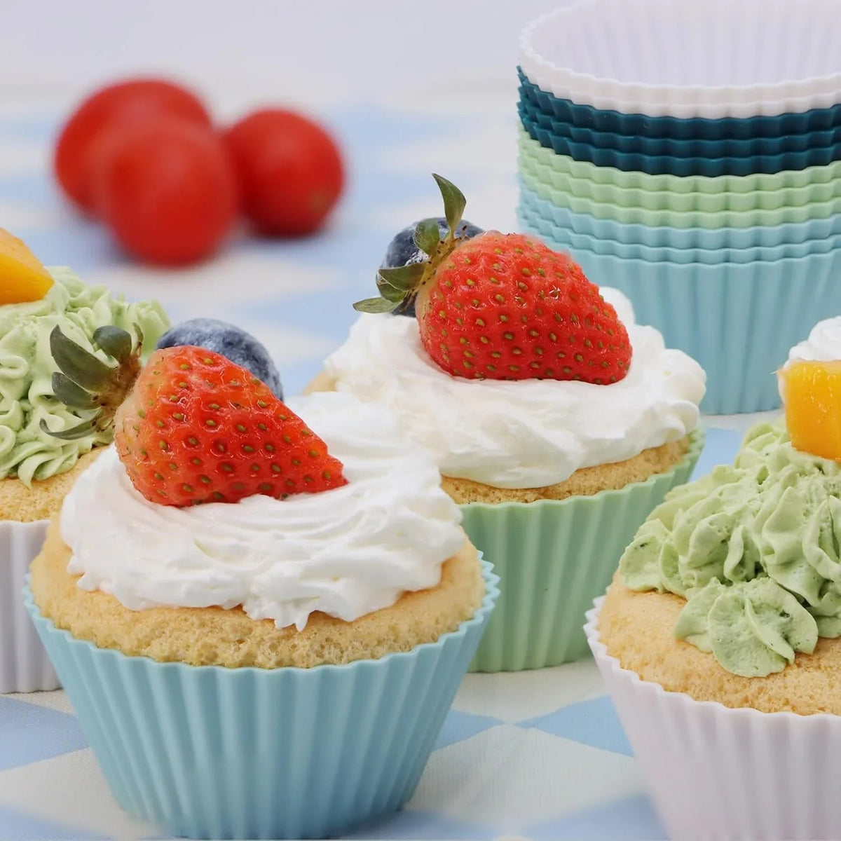 silicone-baking-muffin-cups-12-pack-reusable-cupcake-liners-cake-molds-bpa-free-dishwasher-safewhite-green-navy-dusty-blue-silicone-material-non-stick-round-bpa-free-dishwasher-safe-orange-colors