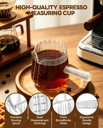 6 OZ Espresso Measuring Cups, Espresso Cups with OZ & ML Scales3