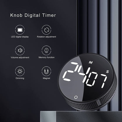 Digital Kitchen Timers, Visual Timers Large LED Display Magnetic Countdown Countup Timer for Classroom Cooking Fitness Baking Studying Teaching, Easy for Kids and Seniors Black2