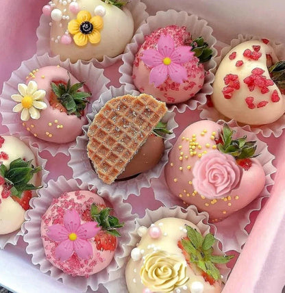 Flower Silicone Molds,9Pcs Rose Leaf Daisy Sunflower Chrysanthemum Small Flowers Fondant Molds Polymer Clay Mould Candy Chocolate Molds for Cupcake Cake Pop Puck Decoration DIY Crafts5