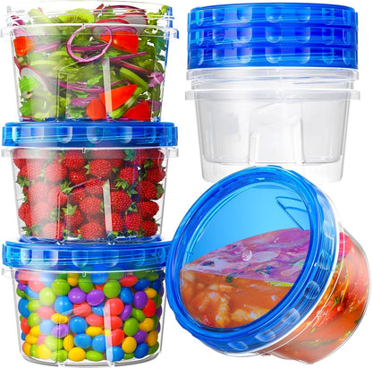 6 Pack-17Oz Freezer Storage Containers, Plastic Food Storage Containers with Twist Top Lids, BPA Free and Reusable Soup Containers with Lid, Microwave and Dishwasher Safe1
