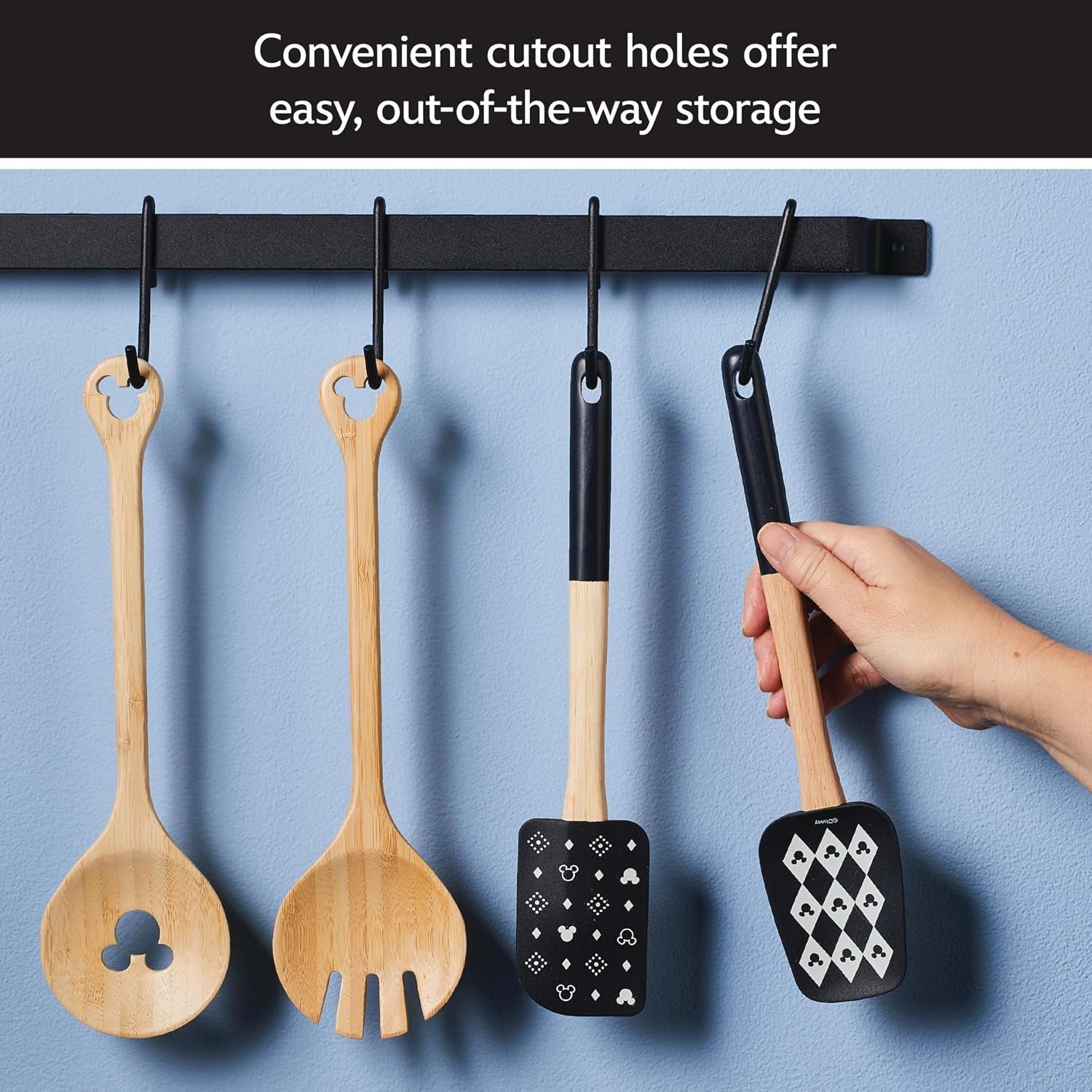 disney-monochrome-ceramic-nonstick-cookware-pots-and-pans-with-baking-bakeware-cookie-pan-and-kitchen-cooking-tool-set-dishwasher-safe-8-piece-cookware-set-black