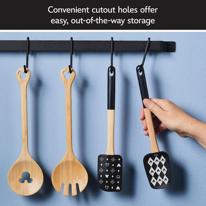 Disney Monochrome Ceramic Nonstick Cookware Pots and Pans with Baking/Bakeware Cookie Pan and Kitchen Cooking Tool Set, Dishwasher Safe, 8 Piece Cookware Set - Black11