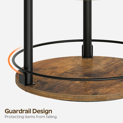 3-Tier Lazy Susan Organizer, Rotating Spice Rack, Spinning Organizer, Industrial Turntable Spice Rack Organizer for Cabinet, Kitchen Countertop, Pantry, Rustic Brown and Black SR23BR6
