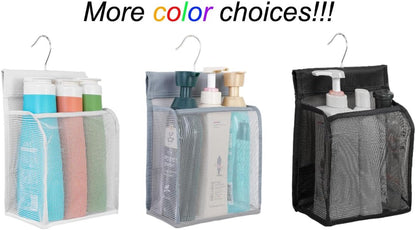 Hanging Mesh Shower Caddy Organizer Bathroom Storage Bag with Hooks for Camper, Gym, Cruise, Cabin, College Dorm Shower, Swimming and Rv,Black6
