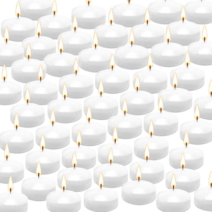 50 Floating Candles, Smoke-Free and Odorless, Burning Continuously for 5-6 Hours, White, 2-Inch Floating Candles, Suitable for Valentine'S Day, Weddings, Holidays, Home Decoration……1