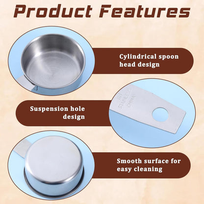 2 Pcs 1/4 Cup Stainless Steel Measuring Cup, 60 Ml 2 Oz Stainless Steel Measuring Cups Metal Coffee Scoop Cat Food Scoops for Wet and Dry Ingredients Cooking Baking Kitchen, Dishwasher Safe3