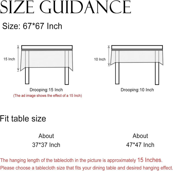 Designer Linen Large Square Tablecloth,67"X67"-Segerman B7