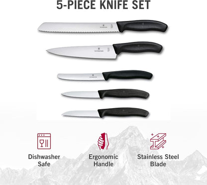 Victorinox Swiss Classic Kitchen Set, 5 Pieces - Utility & Bread Knives6