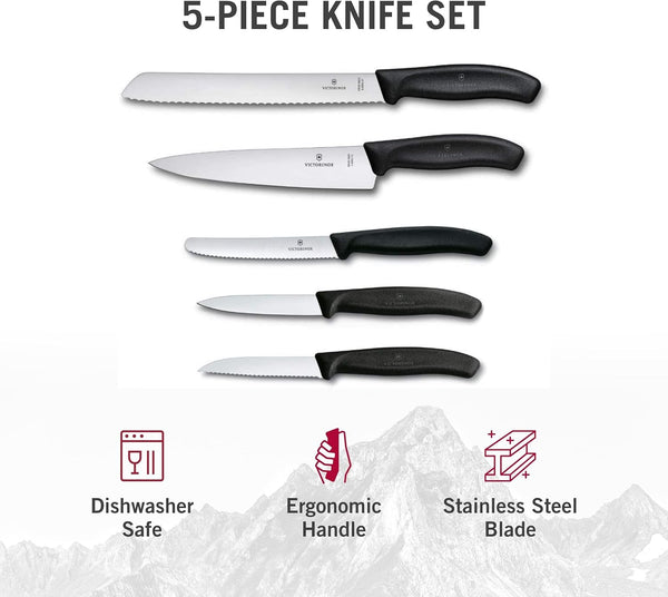 Victorinox Swiss Classic Kitchen Set, 5 Pieces - Utility & Bread Knives6