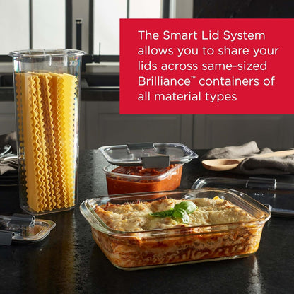 Rubbermaid Brilliance Glass Food Storage Containers, Assorted Sizes, Set of 9, Bpa-Free, Leak-Proof, Clear4