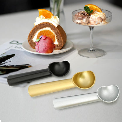 Ice Cream Scoop,7 Inches Nonstick Anti-Freeze One Piece Aluminum Scooper Spoon, Heavy Duty Durable Design, Easy Clean, for Gelato, Cookie Dough, Sorbet, Almond (Silver)7
