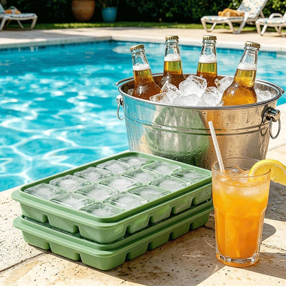 Ice Cube Trays with Lid, 2 Packs 30 Cubes Durable Stackable Flexible Silicone Ice Cube Trays for Freezer with Removable Silicone Lids for Baby Food, Whiskey, Cocktail, Coffee, BPA Free7