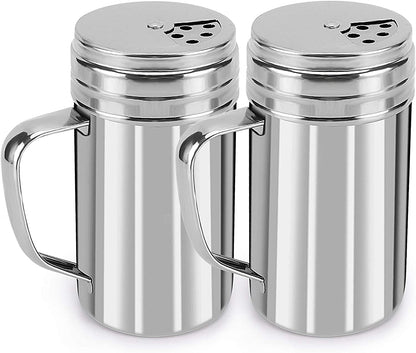 13Oz Salt and Pepper Shakers with Adjustable Pour Holes, Stainless Steel Dredge Shaker, Seasoning Spice Shakers for Salt Pepper Cinnamon Sugar Flour1