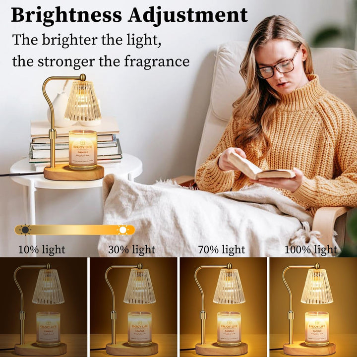 Candle Warmer Lamp with Timer Dimmer Adjustable Height for New Home Bedroom,Mothers Day Gifts,Vintage Home Decor for Scented Jar+2