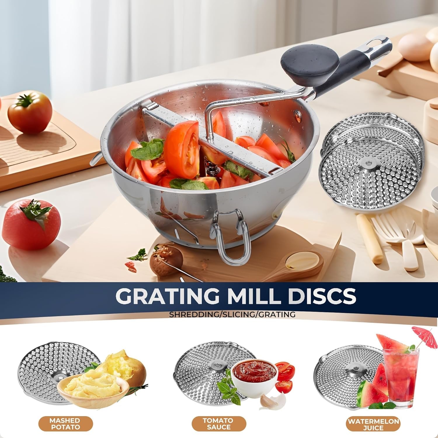 stainless-steel-food-mills-with-3-milling-discs-ergonomic-design-of-rotary-food-mills-for-tomato-sauce-potatoes-jams-with-silicone-handle-dishwasher-safe-multifunctional-spoon-orange