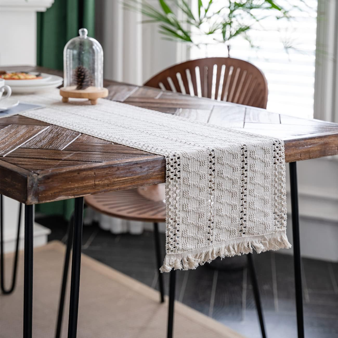 macrame-table-runner-cream-beige-boho-table-runners-with-tassels-12x71in