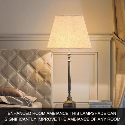 Lamp Shades Set of 2, 8''X8''Top, 13''X13''Bottom 10'' Height, Beige Square Lampshades Replacement Lamp Shades Natural Linen Hand Crafted for Table Lamps Floor Lamps Pendent Light, Assembly Required4
