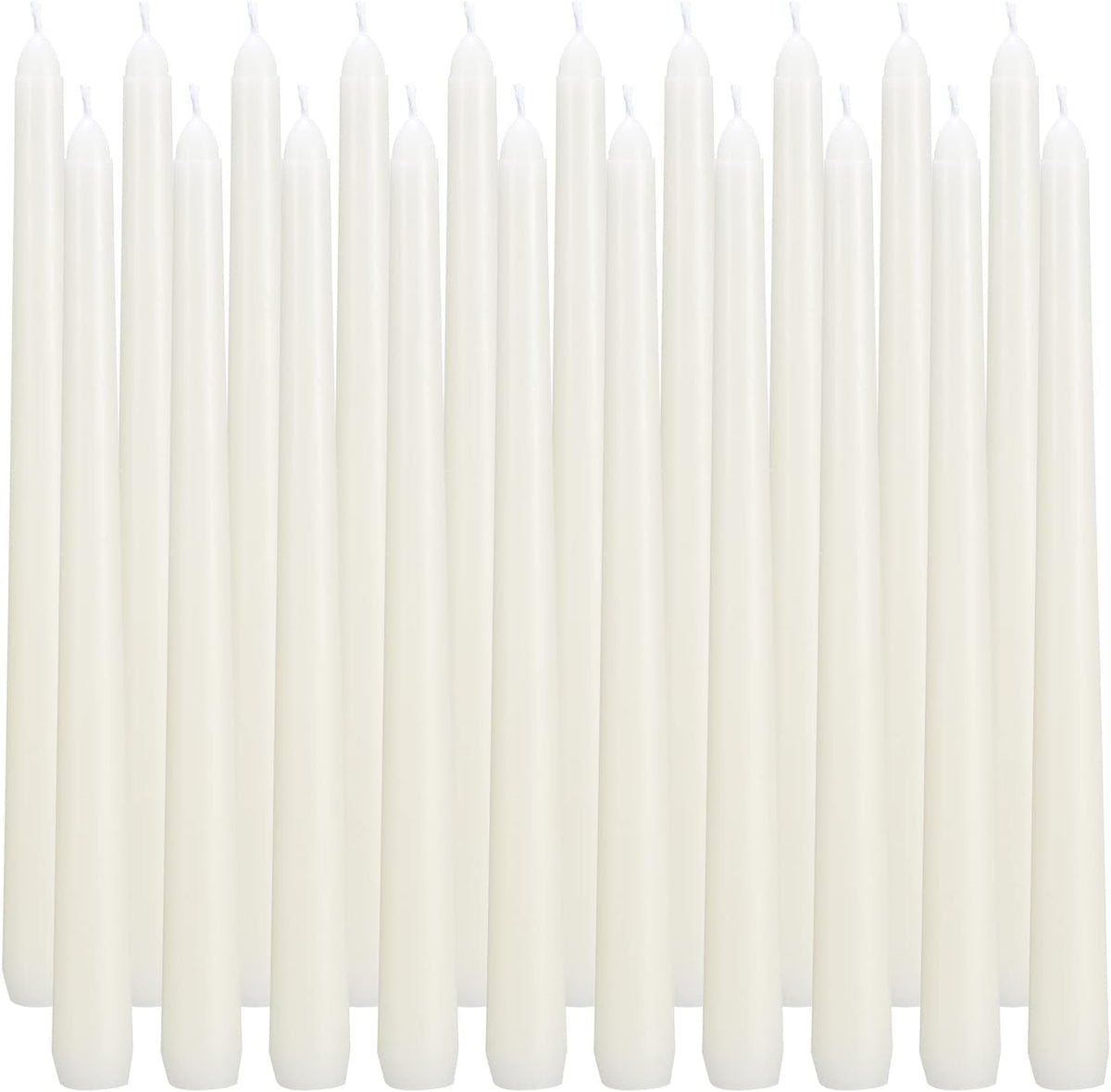 ivory-taper-candles-set-of-20-unscented-and-smokeless-10-inch-taper-candles-long-burning-paraffin-wax-with-cotton-wicks-for-burning-approxinately-7-8-hours-time