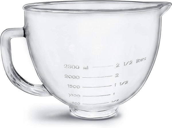 Tilt-Head Stand Mixer Glass Bowl, 5 Qt,Compatible with Kitchenaid Artisan 5KSM125, 5KSM150, 5KSM175, 5KSM7580, KSM150, RRK150,K45, K45SS, KSM75, KSM90, Ksm95,Classic without Lid1