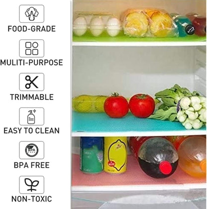 7 PCS Shelf Mats Refrigerator Liners Washable Refrigerator Pads Fridge Mats Drawer Placemats Home Kitchen Gadgets Accessories Organization for Top Freezer(2Green+2Pink+3Blue)2