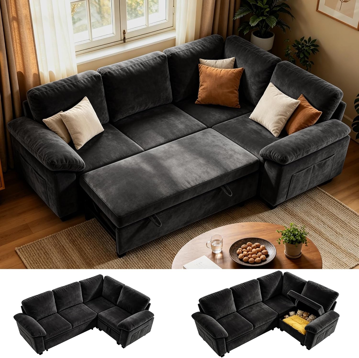 86-l-shaped-sectional-sleeper-couch-modular-pull-out-storage-sofa-bed