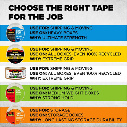 Scotch Heavy Duty Shipping Packing Tape, Clear, 1.88 In. X 38.2 Yd. | Shipping and Packaging Supplies, 1 Tape Roll with Dispenser10