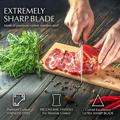14 Pcs Kitchen Knife Set with Block, Stainless Steel | Premium Forged Kitchen Knives with High-Carbon Sharp Blades, Ergonomic Handle, Rust-Resistant Knife Block Set for Home & Chef5