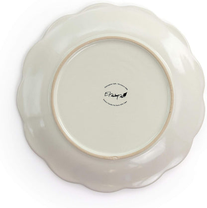 Embossed Scalloped Stoneware Dinnerware Dish Set, 16 Piece, Ivory6