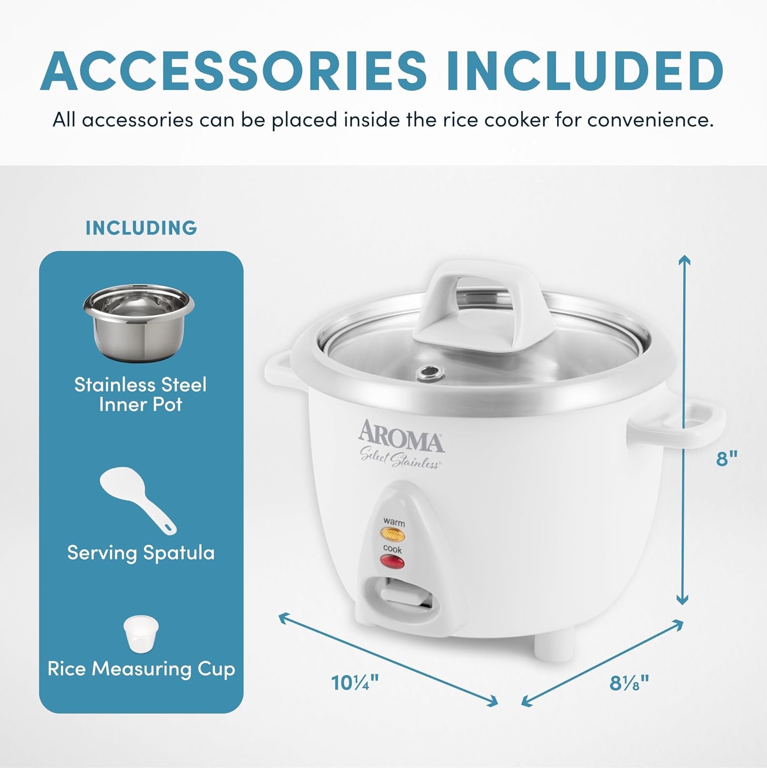 ®-select-stainless®-rice-cooker-3-cup-uncooked-6-cup-cooked-stainless-steel-inner-pot-small-rice-cooker-auto-keep-warm-1-2-qt-white-arc-753sg