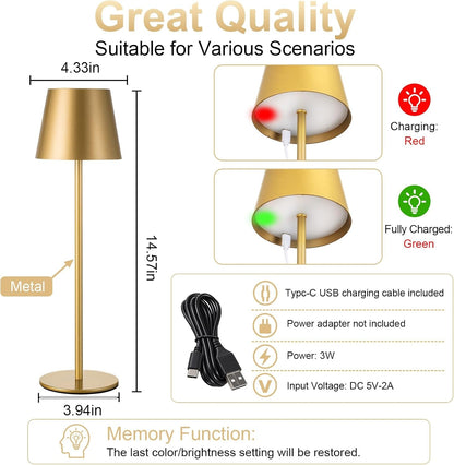 4 Pack Cordless Table Lamp Rechargeable Gold5