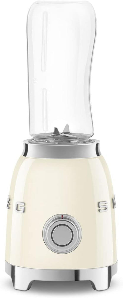 SMEG 50'S Retro Style Personal Blender with Backlit Knob and Two 600 ML BPA Free Bottles PBF01CRUS Cream4