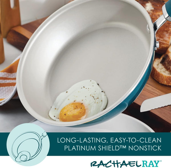Create Delicious Nonstick Cookware Induction Pots and Pans Set, 13 Piece - Teal Shimmer3