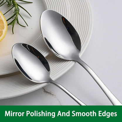 8-Piece 6.7 Inches Stainless Steel Tea Spoon,Durable Dishwasher Safe Teaspoons,Silverware Dessert Spoons for Kitchen,Small Spoons for Restaurant,Hotel3