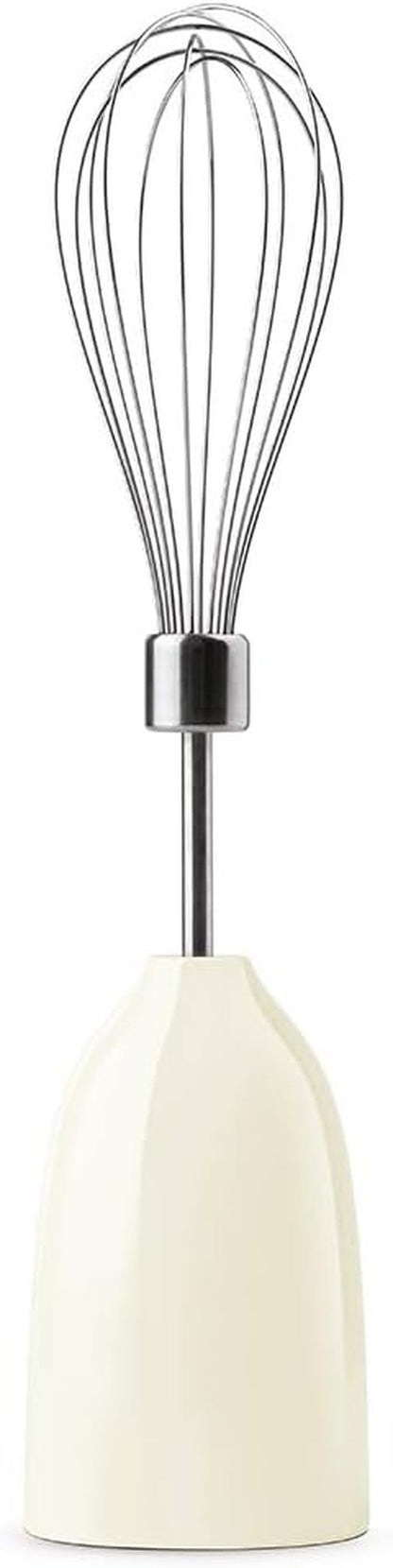 SMEG Handheld Immersion Blender with Beaker, Chopping Bowl W/Lid, Wire Whisk, 5 Speed Controls, Made with Stainless Steel Blades and Ergonomic Design (Cream)4