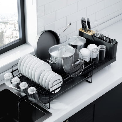 Extendable Dish Drying Rack, 19.2"-26.7" L X 12.9" W, Black1