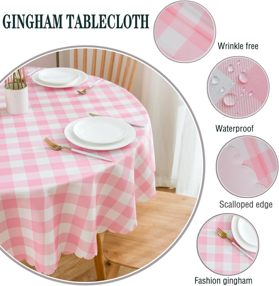 pink-gingham-round-tablecloth-checkered-table-cloth-waterproof-kitchen-table-linens-polyester-buffalo-plaid-wrinkle-free-table-coverbaby-pink-60r-inch