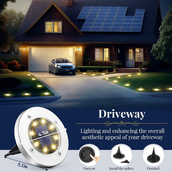 Solar Ground Lights Outdoor, Garden Lights 12 Pack Warm White5