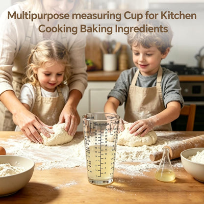 12OZ Heavyweight Glass Measuring Cup Graduated Pint Glass Cup with 5 Scales Liquid and Dry Measuring Cup for Baking7
