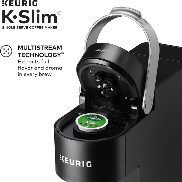 K-Slim Single Serve K-Cup Pod Coffee Maker, Multistream Technology, 3 Brew Sizes, Slim and Sleek Design, 46Oz Removable Reservoir, Black | Multistream Technology, 3 Brew Sizes, Sleek Design, Removable Reservoir4