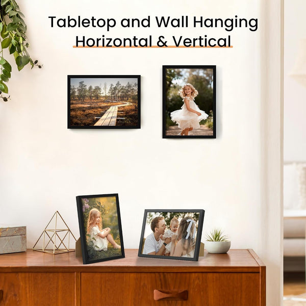 5X7 Picture Frame Glass, Thin Border, Black Photo Frames, 3 Pack7