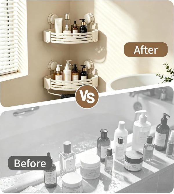 3 Pack Corner Shower Caddy Organizer Space-Saving Shelves6