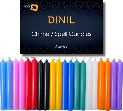 Spell Chime Candles, 20 Colored Mini Taper Candles, 4 Inch1