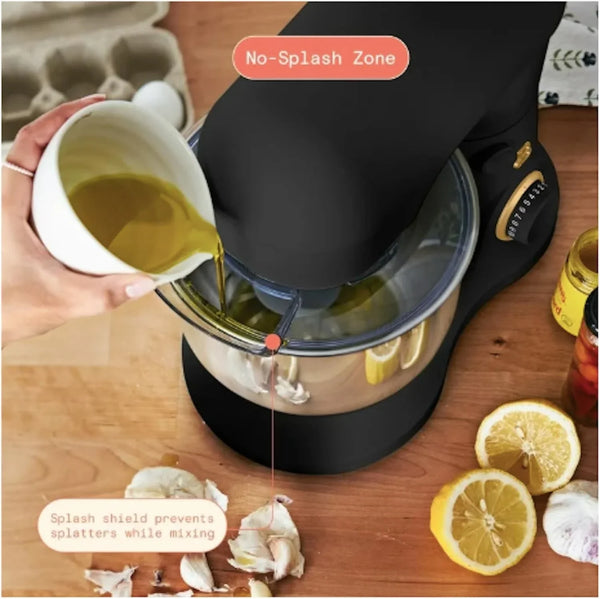 3.5 Qt Stand Mixer, with Flat Beater, Dough Hook, Whisk (Black)4
